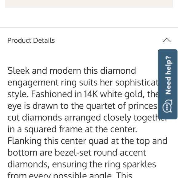 Quad Diamond engagement ring - Picture 6 of 6